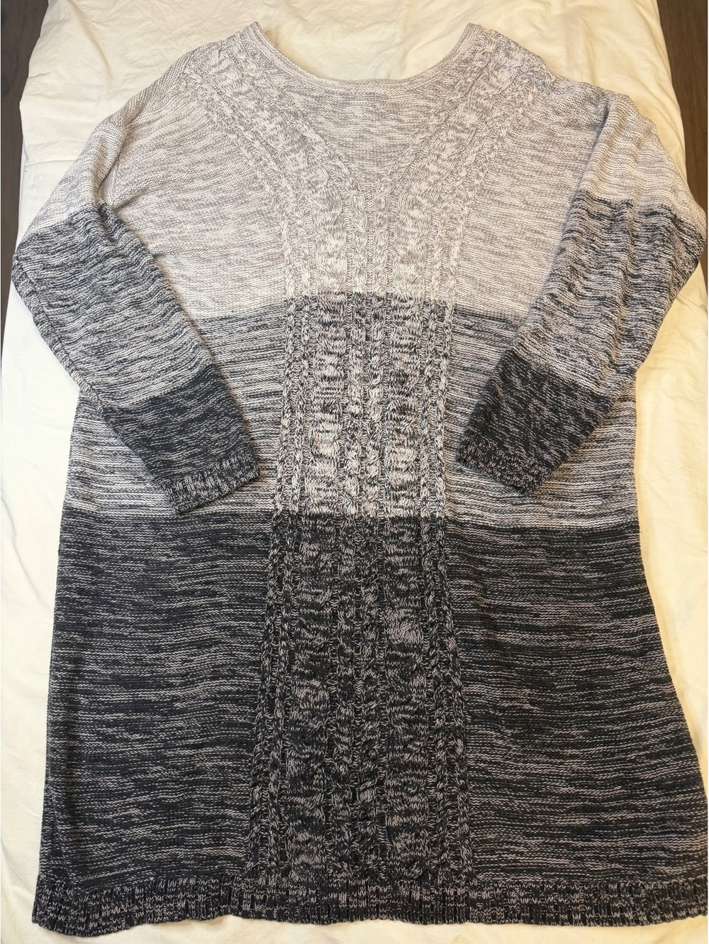 Old Navy Grey Ombré Cotton Blend Sweater Dress XXL